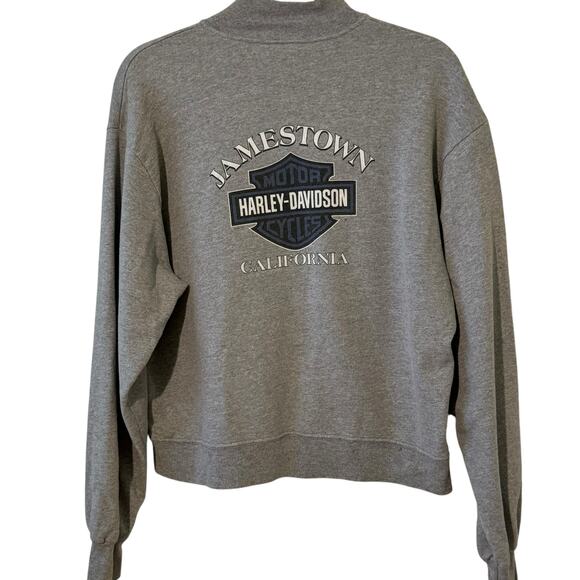 Vintage Harley Davidson Size Large Made in USA Snap Up Sweatshirt Jamestown HD - Picture 6 of 8